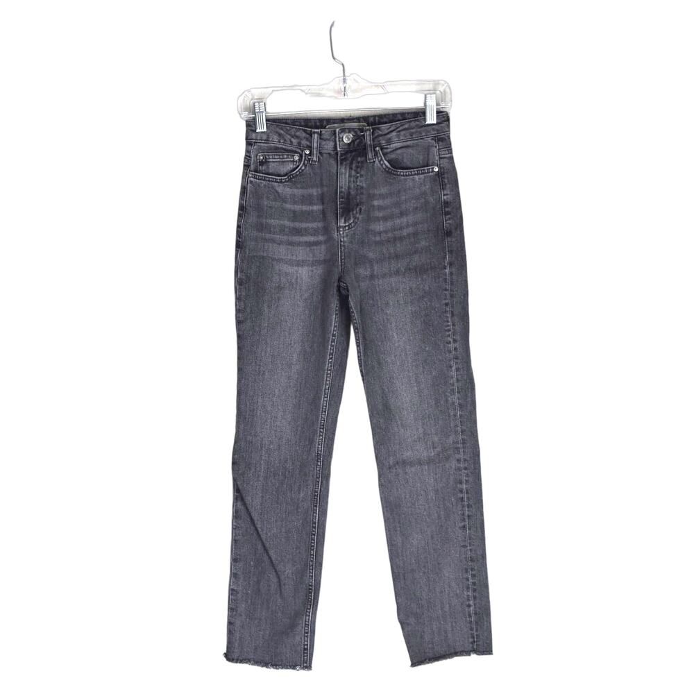 Topshop Moto Charcoal Gray Raw Hem Pant Size 25